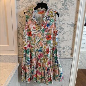 Oliphant Sleeveless Tiered Floral Dress Multicolor Size Small